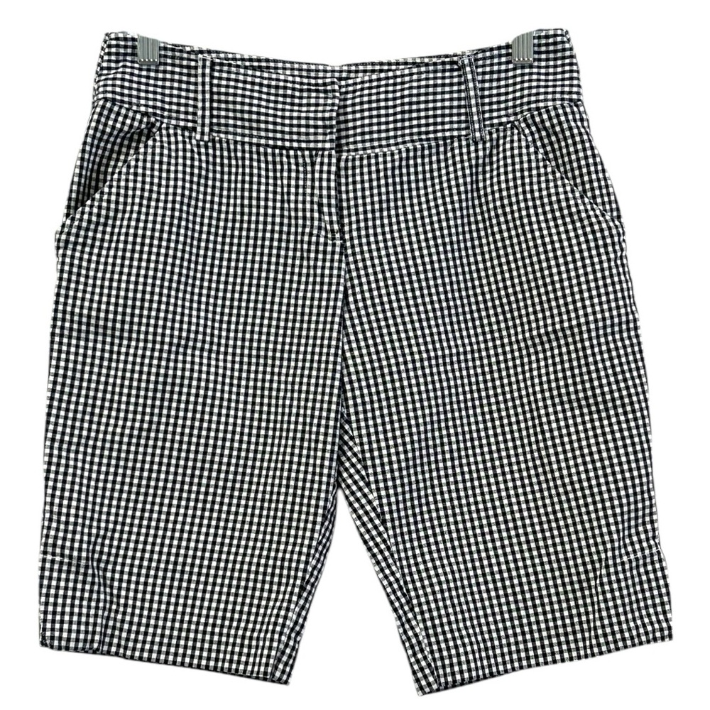 Tracy Evans Women’s Black & White Checkered Bermuda Shorts  Sz 9‎